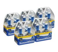 5x Jom H4 Lampadine Alogene 12V 60/55W Look Xenon Super White
