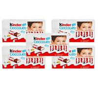 5X Kinder Cioccolato Barrette di Cioccolato Finissimo al Latte con Ripieno al Latte 16 Barrette 200g [5 Confezioni]