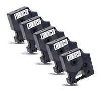 5x Labelwell 9mm x 7m Sostituzione Nastro Etichette Compatibile per Dynmo 40913 S0720680 Nero su Bianco per Dynmo LabelManager 120P 160 210D 220P 360D 420P 500TS Labelpoint 250 150 Labelwriter 450 Duo