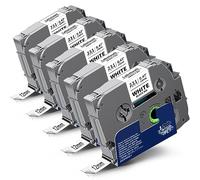 5x Labelwell Nastro per Etichette compatibili con Brother P-Touch TZe-231 TZe231 TZ-231 12mm 0,47 Laminato Nero su Bianco per Brother Ptouch PT-H100LB H105 D210 PTH110 H107B PT-1000 D400
