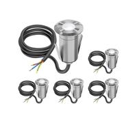 ledscom.de 5 pezzi Luce da incasso a pavimento a LED GLOX per esterni, IP67, alluminio, rotonda, Ø 35 mm, bianco, opaco