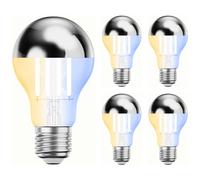 ledscom.de 5 pezzi E27 lampadina LED, A60, bianco caldo - bianco freddo (2700-7000 K), 4,8 W, 486lm, Smart Home, WLAN, Alexa, specchio per la testa (argento)