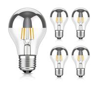 ledscom.de 5 pezzi E27 Lampadina LED, A60, bianco caldo (2700 K), 4,1 W, 461lm, specchio frontale (argento)