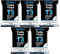 5x lievito di distillazione Alcotec Classic Turbo Yeast T3 per 25 litri
