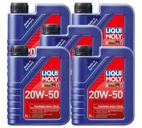 5X Liqui Moly Touring High Tech 20W-50 Olio Motore Minerale 1L