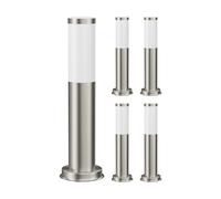 5x Luce di percorso / bitta PORU per esterni IP44 39 cm in acciaio inox 1x E27