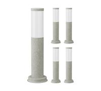 5x Luce di percorso PORU / bitta luminosa per esterni IP44 40 cm grigio (aspetto