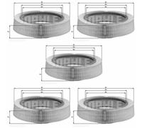 5X MAHLE / KNECHT Filtro Dell'Aria LX 61