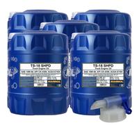 5x MANNOL 20 Litro TS-18 15W-40 CK-4 Leichtlauf-Motoröl Api CK-4 / Sn Acea E7/E9
