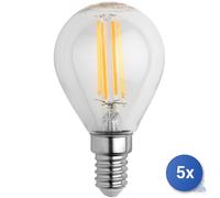 5x Maurer Lampada Led Mini Globo 2700K Con Filamento W 4,5 - Lumen 470 - E14