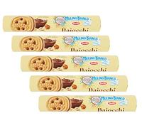 5X Mulino Bianco - Biscotti Baiocchi farciti con Crema alla Nocciola e Cacao - Tubo 168 g [5 Confezioni]