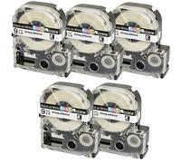5x Nastro per Etichette compatibile per Epson SS9KW LC-3WBN LC-3WBN9 Nero su Bianco 9mm x 8m | per Etichettatrice Epson LabelWorks LW-300 LW-300L LW-400 LW-500 LW-600P LW-700 LW-900P LW-1000P