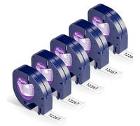 5x Nastro per Etichette Wonfoucs Compatibile con Nastro Dymo Letratag 12mm x 4m 16951 S0721530 Nero su Trasparente Etichette Compatibile con Dymo Letratag LT-100T LT-100H LT-110T QX50 XM XR 2000