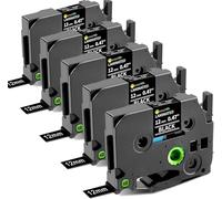 5x Nastro Sostitutivo TZe-335 Bianco/Nero Compatibile Brother P-Touch