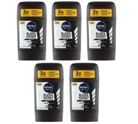 5x Nivea Invisible Black&White Deodorante Antitraspirante Solid Stick per Uom...