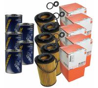 5X Original MAHLE / KNECHT Filtro Olio OX 153/7D + 5X SCT Flush Motore