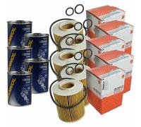 5X Original MAHLE / KNECHT Filtro Olio OX 163/4D + 5X SCT Pulizia Motore