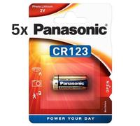 5X Panasonic CR123AL/1BP Batteria Fotografia CR123 1400mAh
