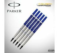 5x Parker Navigator Ultra Fine Roller Ball Refill (blu)