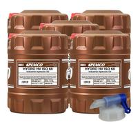 5X PEMCO 20 Litri Hydro HV ISO 68 Olio Idraulico DIN 51524-2 51524-3 ISO 11158
