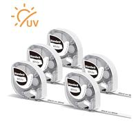 5x Phomemo P12 Nero su Bianco Nastro adesivo durevole, 12mm x 4m, per la stampante di etichette Phomemo P12, ricambio per Dymo LetraTag LT100H LT100T LT12