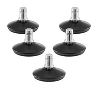 kwmobile 5 Piedini Fissi Sedia Girevole Ufficio - Perno Ø10x22mm Zoccolo Ø50x15mm Piedi Sostituzione Ruote Sedie Poltrona Scrivania Mobili - Nero