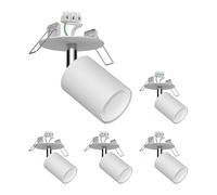 5x plafoniera da incasso WAIKA orientabile bianca opaca rotonda 80mm Ø 1x GU10