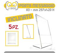 5X PORTA MESSAGGIO INCLINATO A3 297x420 menù bar ristorante banco avviso avvisi