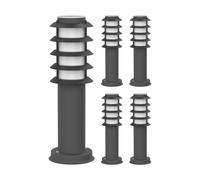 5x PORU luce di percorso / bitta per esterni IP44 griglia 39 cm antracite 1x E27