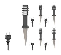 5x PORU luce di percorso / bitta per esterni IP44 griglia 39 cm antracite 1x E27