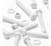 5x PP Viti a Testa Esagonale Bulloni e dadi, Bianchi M12x 100mm