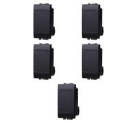5x Pulsante 16A, Modulo nero, Compatibile Con BTicino Living, frutti, interruttori, pulsanti, deviatori, dimmer, sensori, PIR, buzzer, Per Placche originali e compatibili