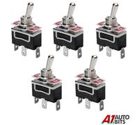 5X Pulsante Interruttore On-Off-On Standard 12 MM 6A 250V AC Spdt Auto Dash Boat