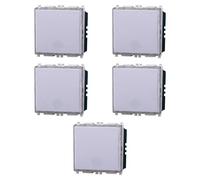 5x Pulsante portanome, 2 moduli, Moduli Bianchi, Compatibile Con Vimar Plana, frutti, interruttori, pulsanti, deviatori, dimmer, sensori, PIR, buzzer, Per Placche originali e compatibili