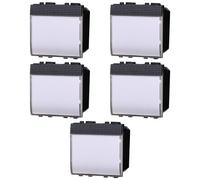 5x Pulsante portanome, 2 moduli, Modulo nero, Compatibile Con BTicino Living, frutti, interruttori, pulsanti, deviatori, dimmer, sensori, PIR, buzzer, Per Placche originali e compatibili