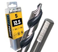 5x Punta Elicoidale Step Force Ø12,5 mm - HSS-G DIN 338 per acciaio, acciaio da costruzione, alluminio, metalli colorati AMBOSS WERKZEUGE® Punta per lamiere, profili - Esagonale per trapano, trapano a