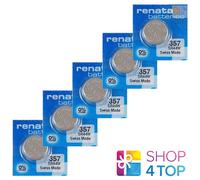 5x Renata 357 SR44W Pile Bottone Ossido D’Argento 1,55V LR44 A76