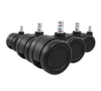 5x ROLO COLOR 60 11mm/60mm Pavimenti duri - Rotelle per Sedia Nero