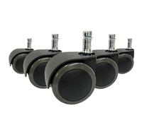 HJH Office 619032 5x rotelle per pavimenti rigidi ROLO EASY 10mm / 50mm rotelle per sedie da ufficio per pavimenti rigidi