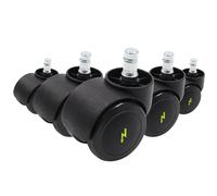 5x ROLO ESD 11mm/50mm Pavimenti duri - Rotelle per Sedia Nero