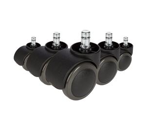 5x ROLO FREE 11mm/50mm Pavimenti duri - Rotelle per Sedia Nero