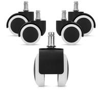 5x Rotelle sedia ufficio 11/50mm Ruote girevoli antigraffio senza freno - bianco