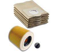 5x Sacchetti + 1x Filtro Cartuccia per Kärcher 6.959-130.0 WD2 WD3 MV3