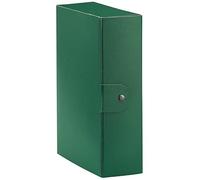 5x Scatole Cartelle Progetti con Bottone Standard Dorso 8 CM Verde- in cartone rivestito PVC mis. 25x35cm chiusura 3 lembi