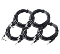 5x Set 10m Cavo Chitarra Jack 6,3mm 1/4'' Stereo per Strumento Basso Tastiera