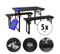 5x Set Birreria Tavolo Panche Balcone Giardino Esterno Legno Grigio Prodotti EU