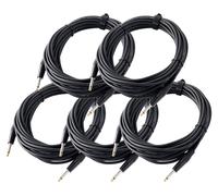 5x Set Cavo Jack Maschio 6,3mm 1/4'' per Strumenti Chitarra Audio Stéréo 10M