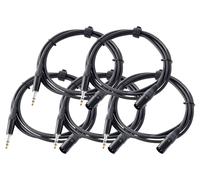 5x Set Cavo XLR Jack 6,3mm Stereo Strumenti Studio Live Registrazione DJ PA 2,5m