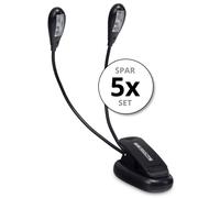 5x Set Lampada per Leggere Flessibile Libro Leggio Luce da Libro Lettura 4 LED