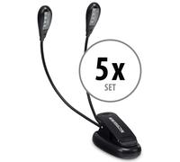 5x Set Lampada per Leggere Flessibile Libro Leggio Luce da Libro Lettura 8 LED